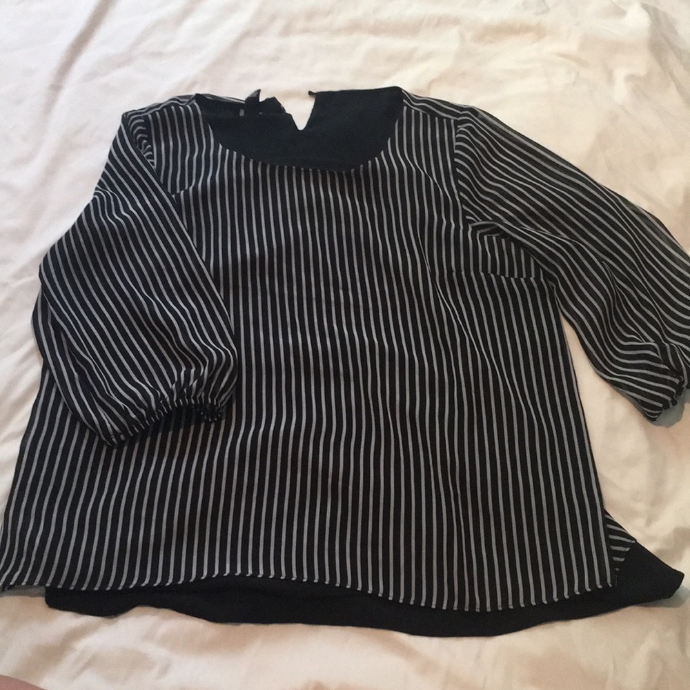 Striped Black and White Top